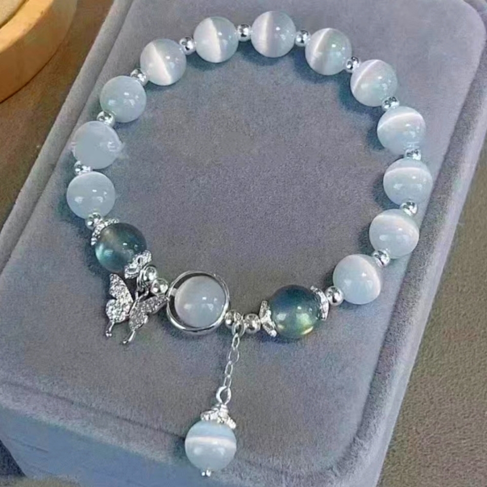 Butterfly Beaded Cat Eye Bracelet